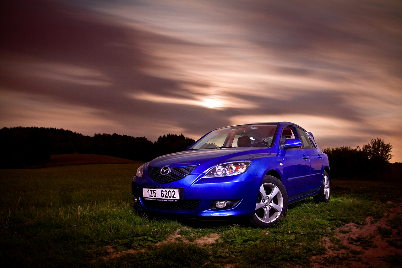 Mazda 3 night photoshoot