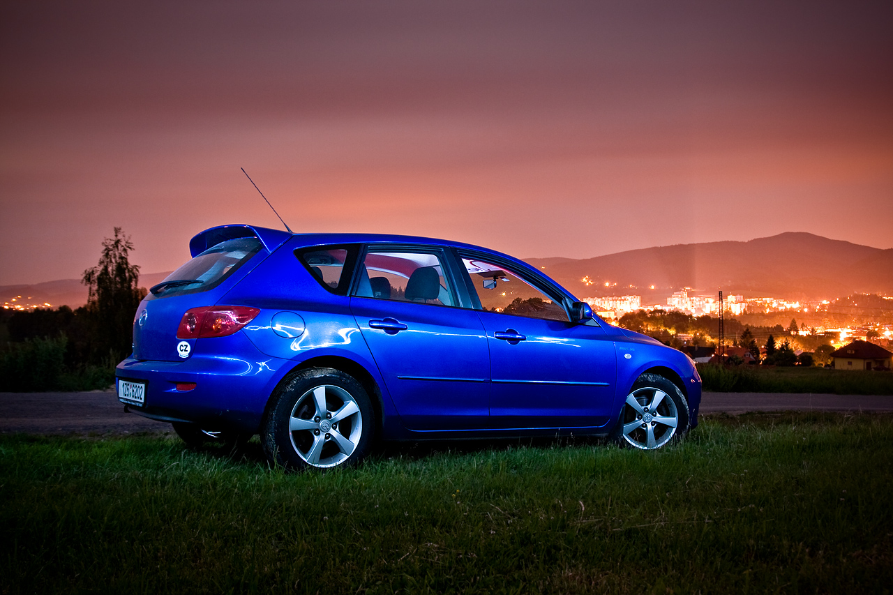 Mazda 3 night photoshoot