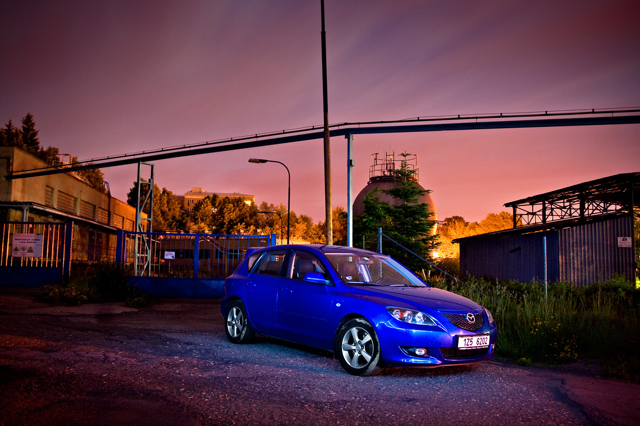 Mazda 3 night photoshoot